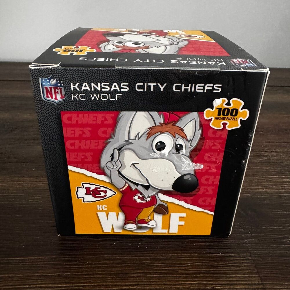 NFL Kansas City Chiefs KC Wolf 100 Piece Jigsaw Puzzle NWT